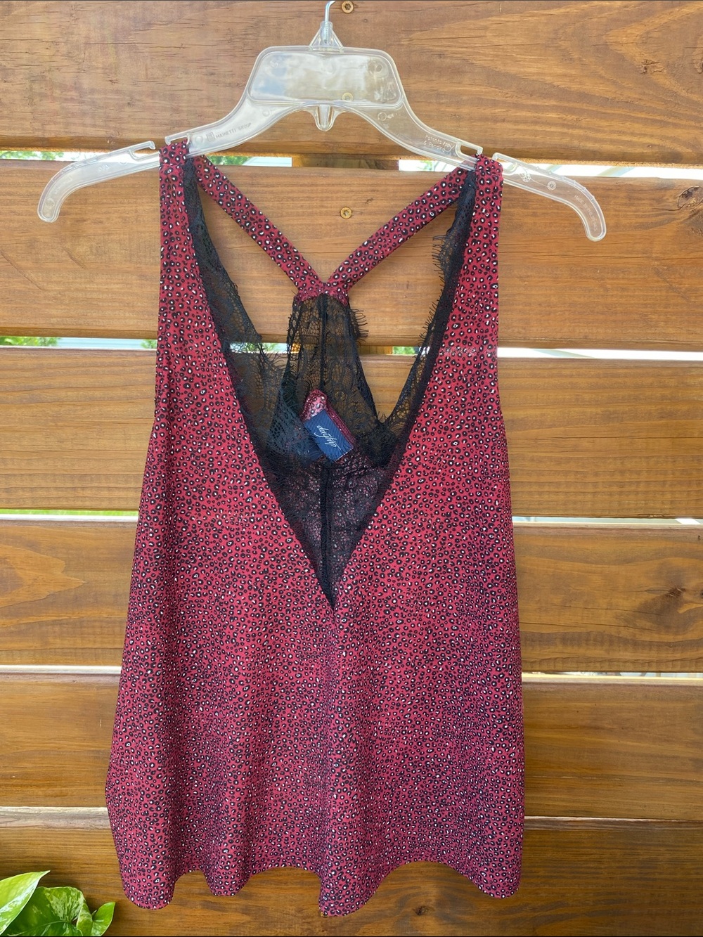 Daytrip small leopard print Lace-Trim Tank cami